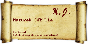 Mazurek Júlia névjegykártya